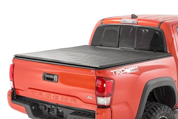 Rough Country - Rough Country - Toyota Soft Tri-Fold Bed Cover (16-20 Tacoma - 5' Bed w/Cargo Mgmt) - RC44716501